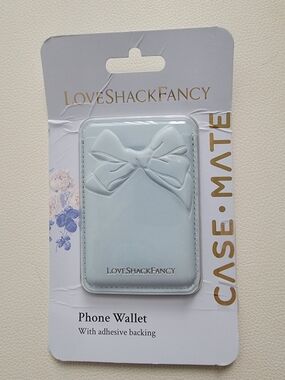 LoveShackFancy Pale Blue Bow Phone Wallet, Case-Mate
